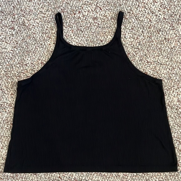 Bandier WSLY Essex Ribbed Square Neck Tank Top - Black - Picture 2 of 4